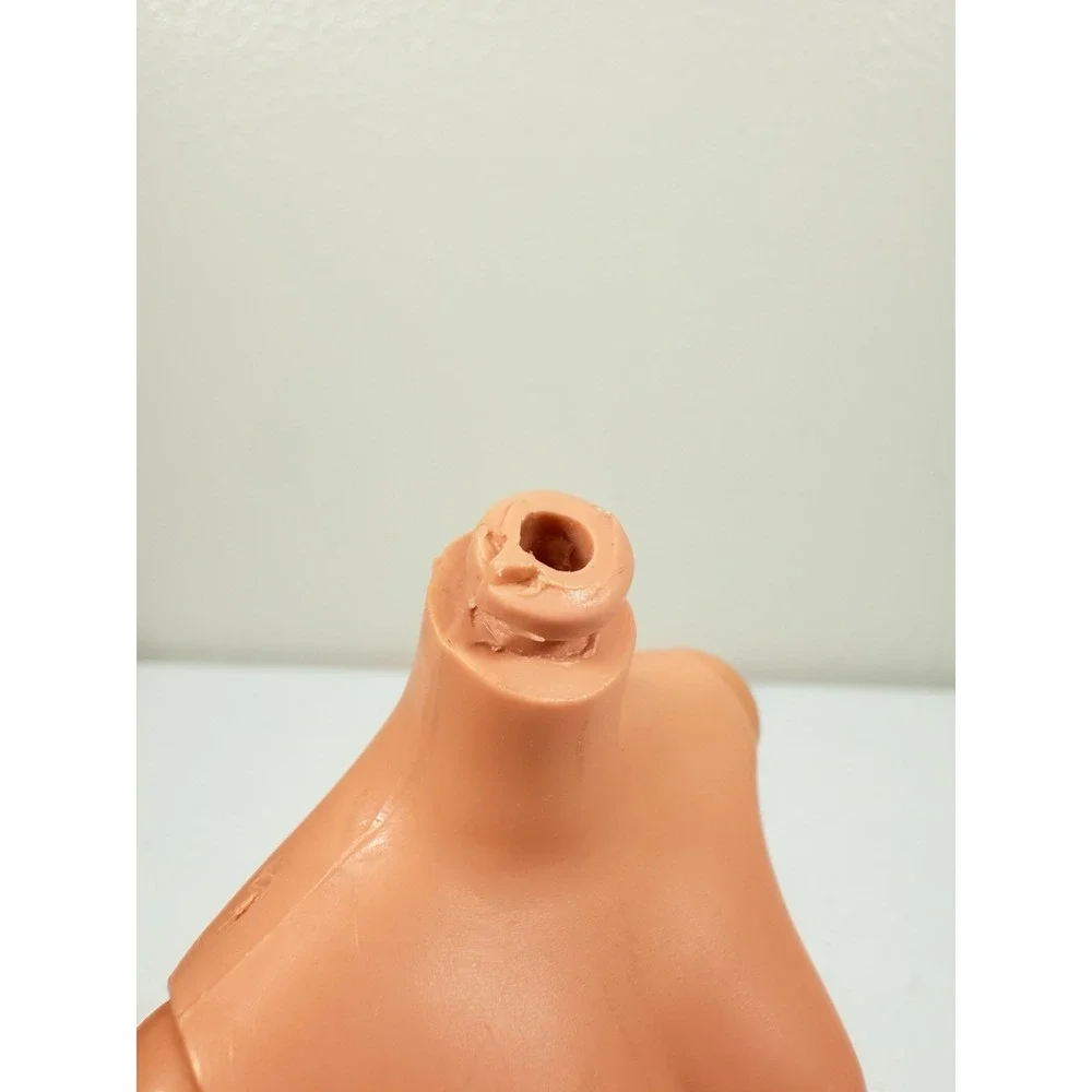 Vintage 1960 Mattel Barbie #4 Ponytail Doll Solid Body Small Neck Knob Red Nails